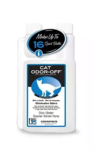 THORNELL Cat Odor-Off Concentrate Pet Smell Odor Eliminator – Cat Odor Eliminator Concentrate for Pet Urine Odor, Tomcat Spray for Cat Urine Smell, Feces on Carpet & Litter Boxes – 16oz