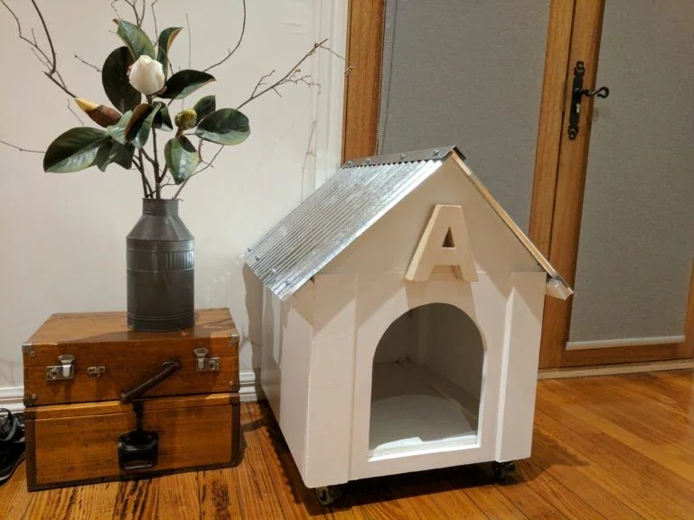 Puppy House with a Metal Roof