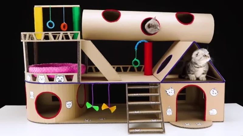 DIY Modular Cat House from Cardboard