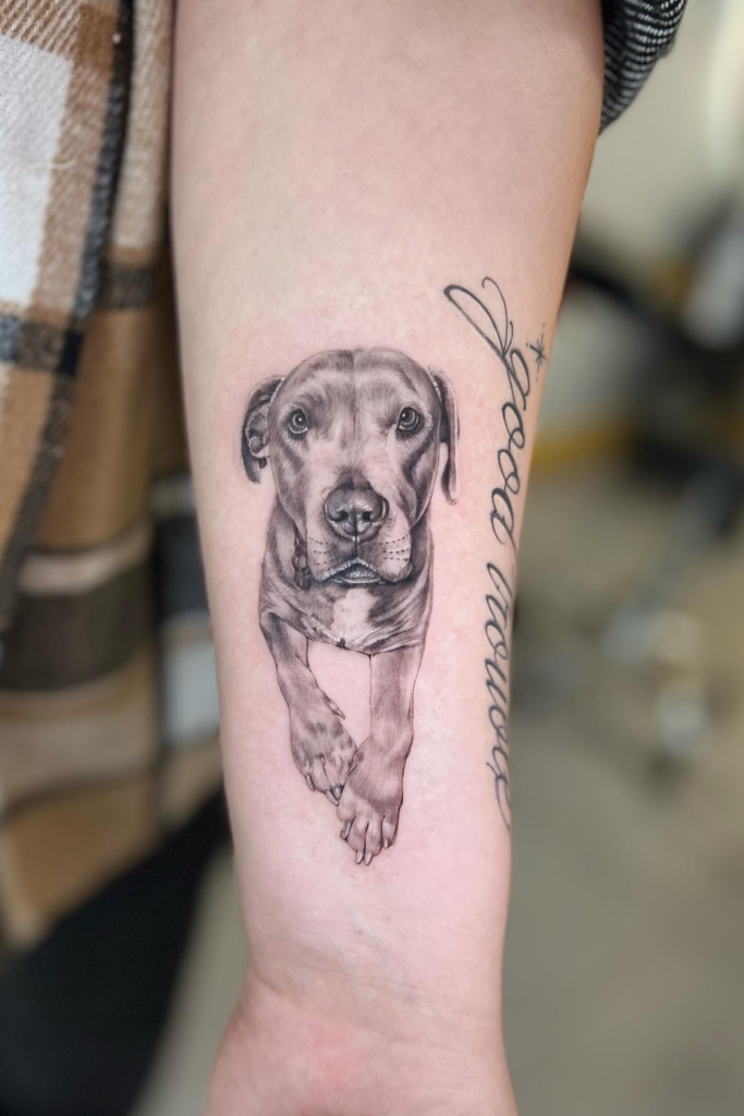 Cute Dog portrait tattoo